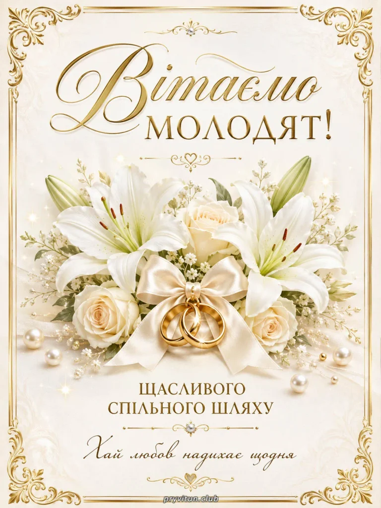 З Днем весілля, молодята