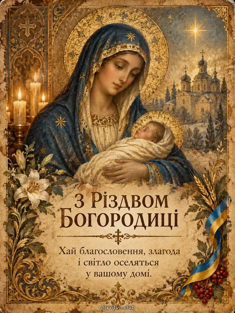 Зі святом Різдва Пресвятої Богородиці