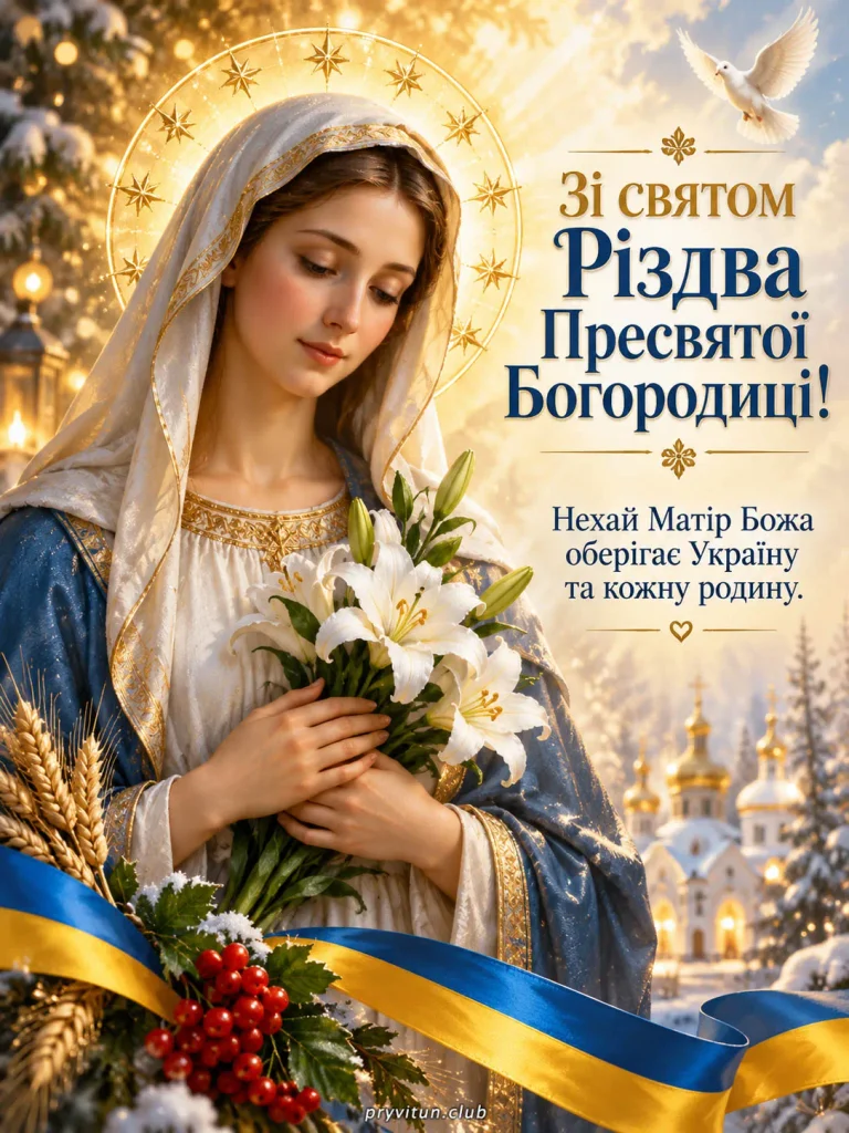 Зі світлим святом Різдва Богородиці