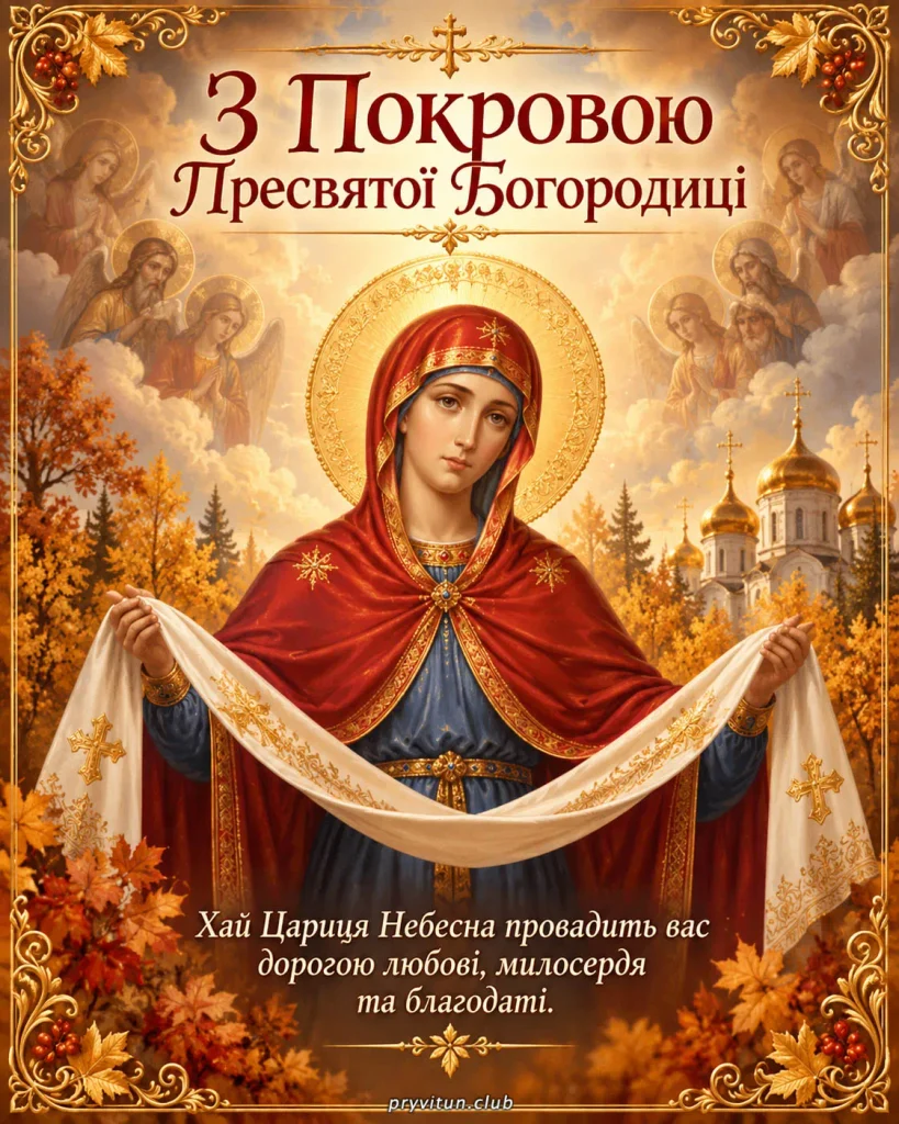 Благословенна листівка зі святом Покрови