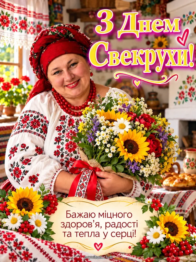Для чудової свекрухи з найтеплішими побажаннями