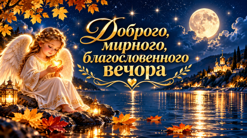 Картинки доброго, мирного, благословенного вечора: побажання Божої ласки та захисту
