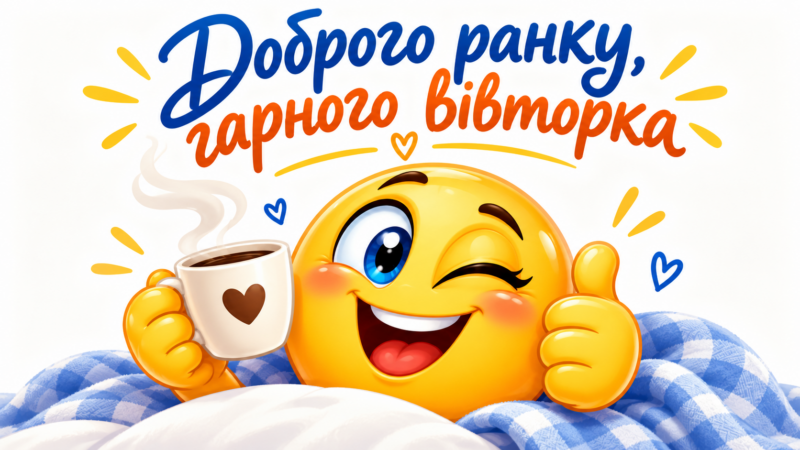Доброго ранку, гарного вівторка: веселі та прикольні картинки з крутими смайликами
