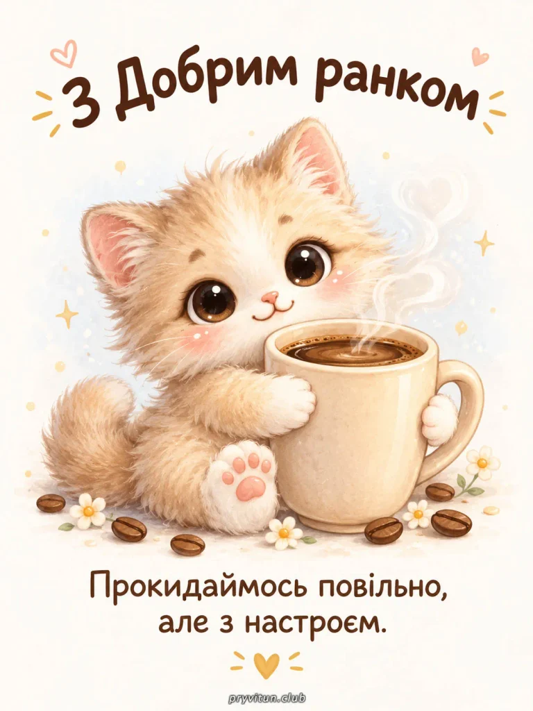 Доброго ранку, нехай будильник тебе пробачить