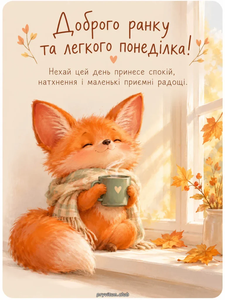 Доброго ранку понеділка та мирного неба