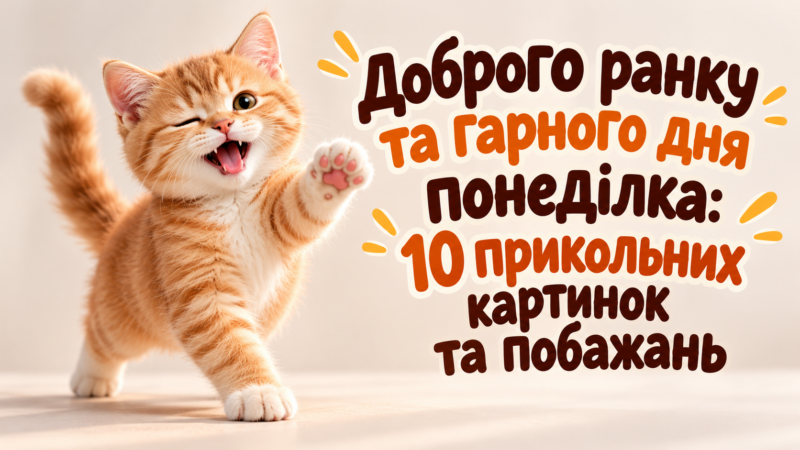Доброго ранку та гарного дня понеділка: 10 прикольних картинок та побажань
