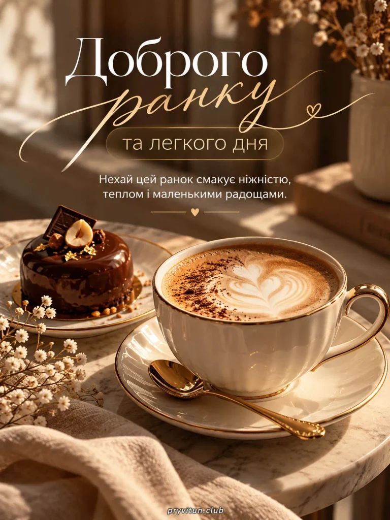Доброго ранку та солодких кавових миттєвостей