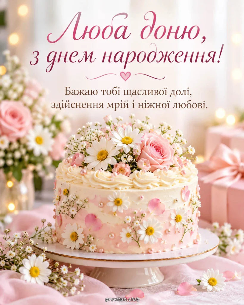 Донечко, бажаю тобі здійснення найзаповітніших бажань