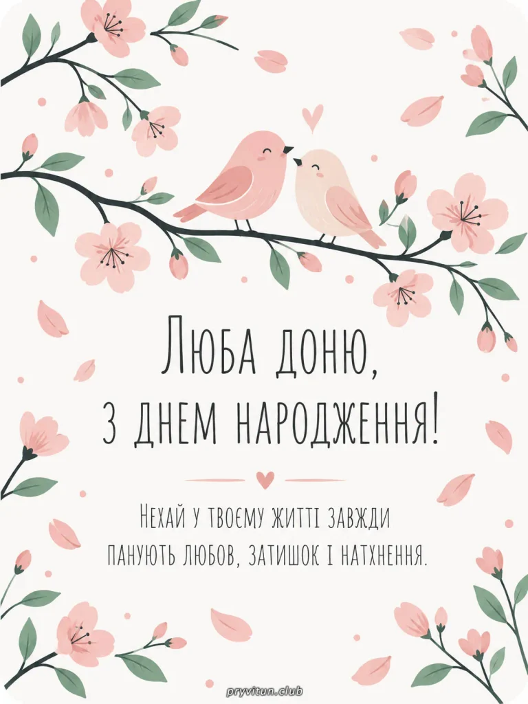 Доню, бажаю тобі безмежного щастя