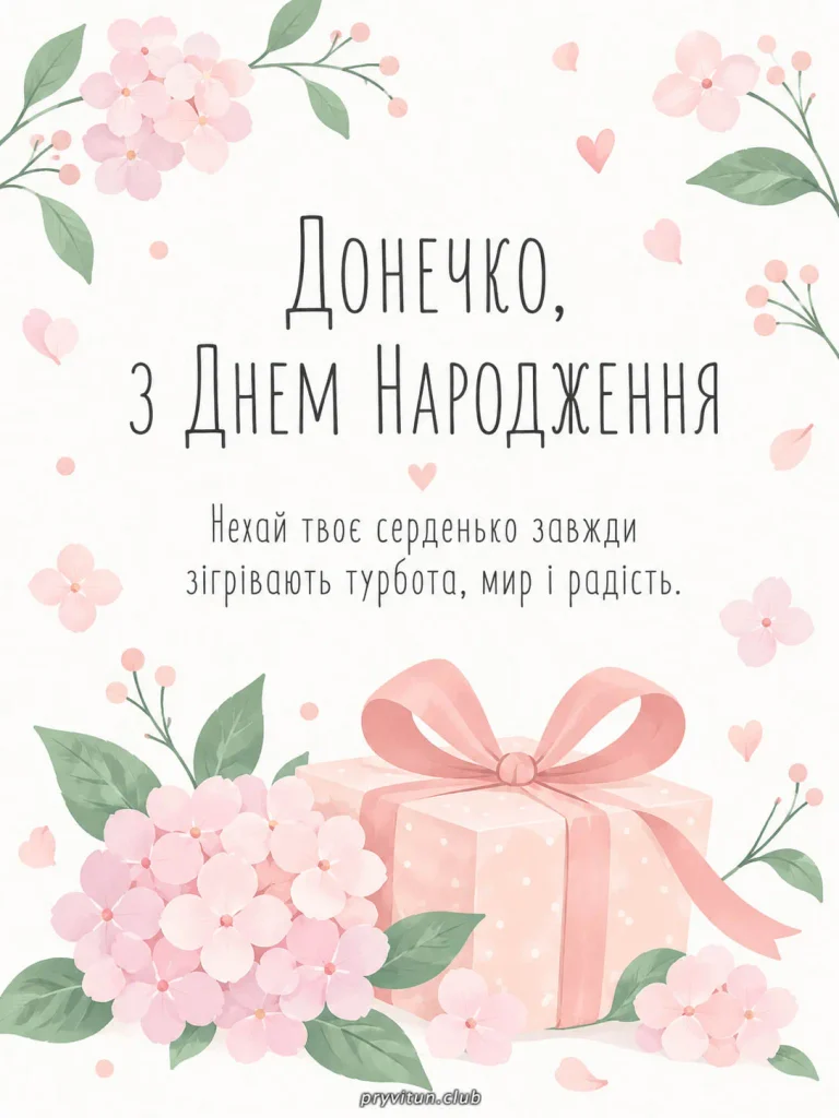 Доню, бажаю тобі любові та душевного тепла