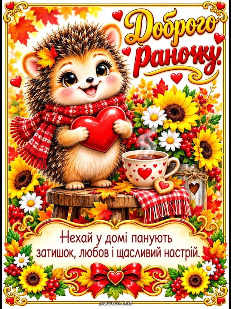 Гарного ранку з ароматом кави та любові