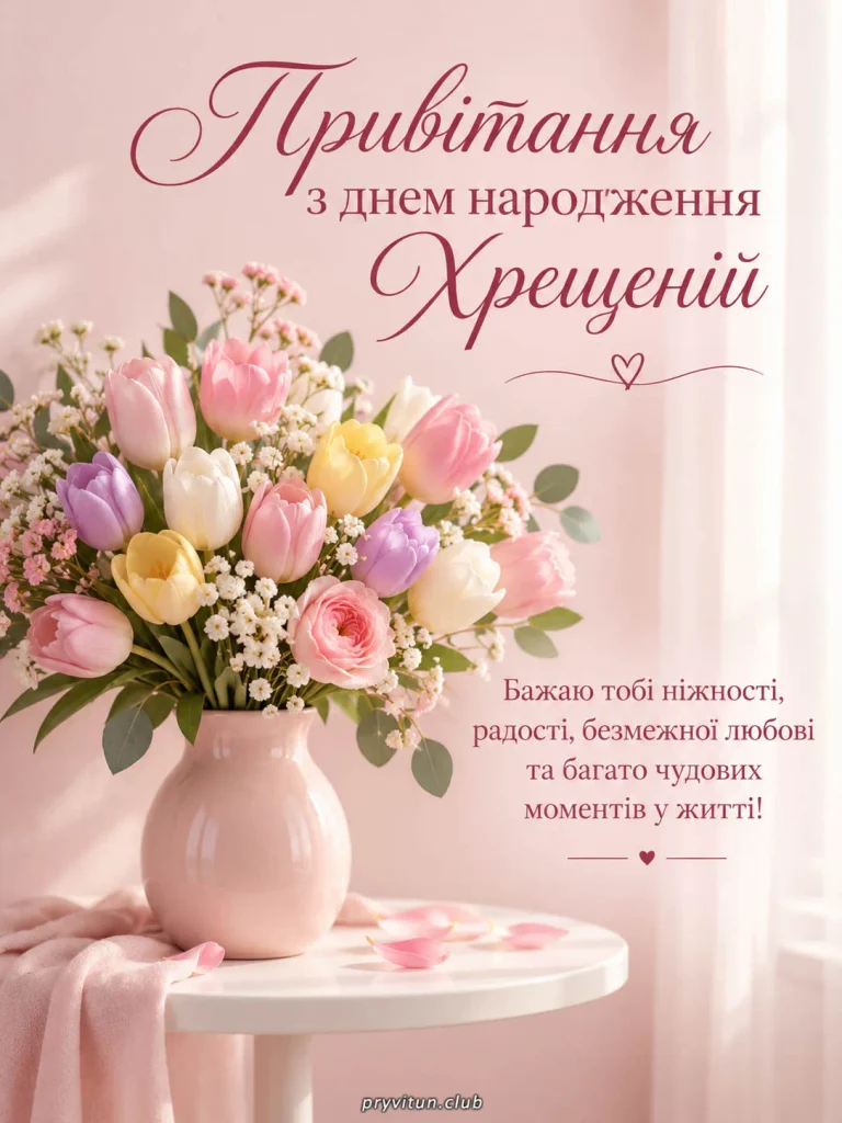 Красива картинка хрещеній мамі з Днем народження