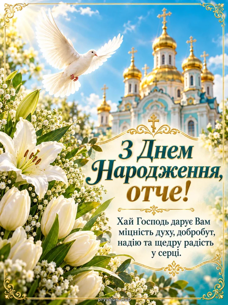 Красива картинка з Днем народження для отця