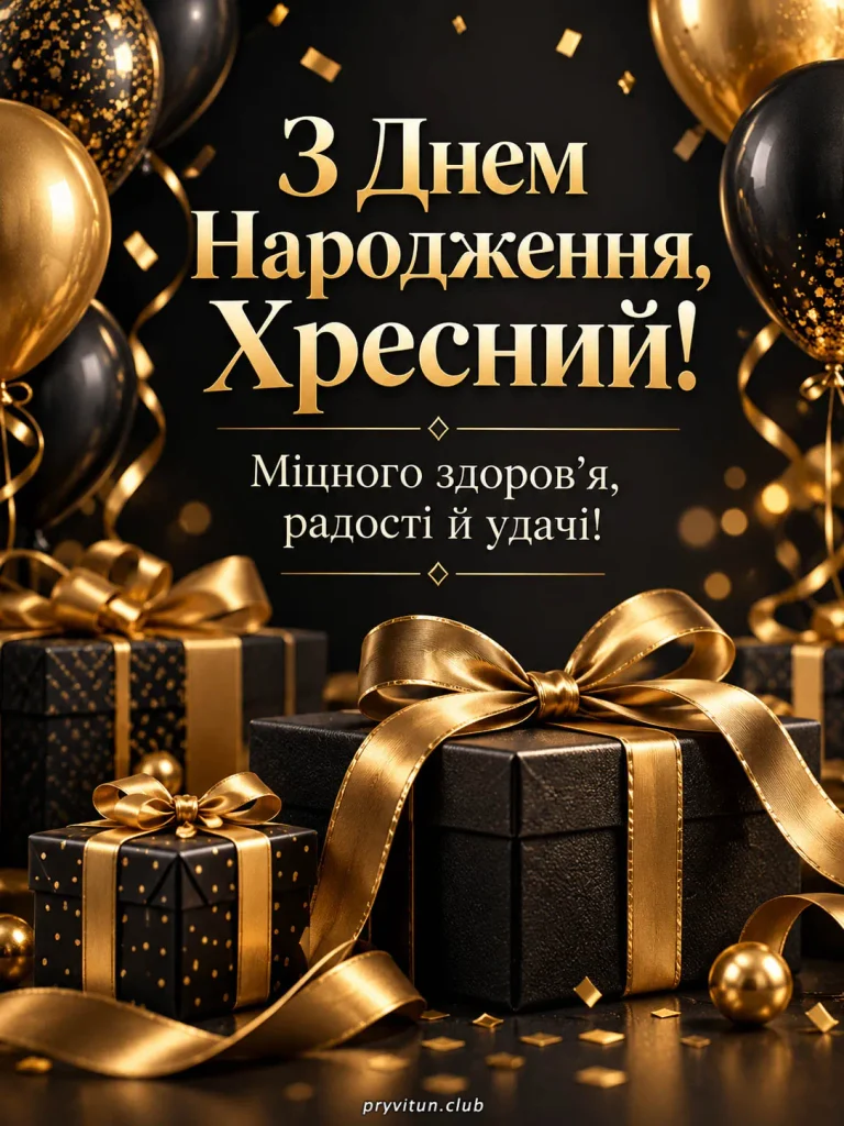 Красива листівка хресному з Днем народження