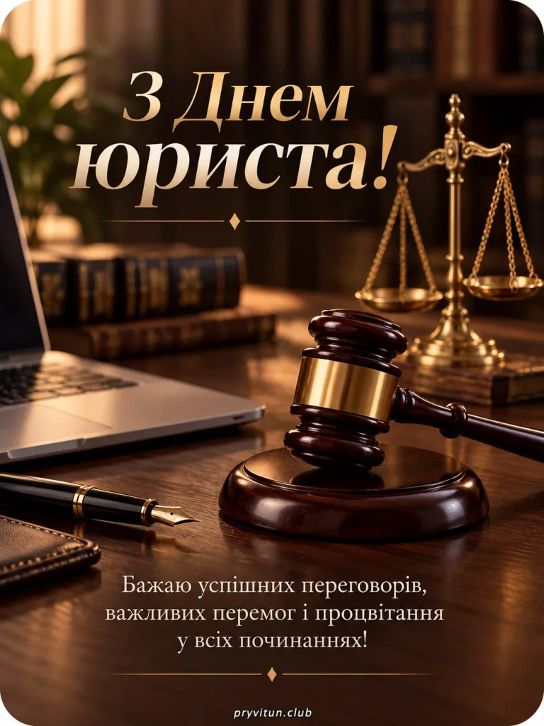 Красива листівка з Днем юриста
