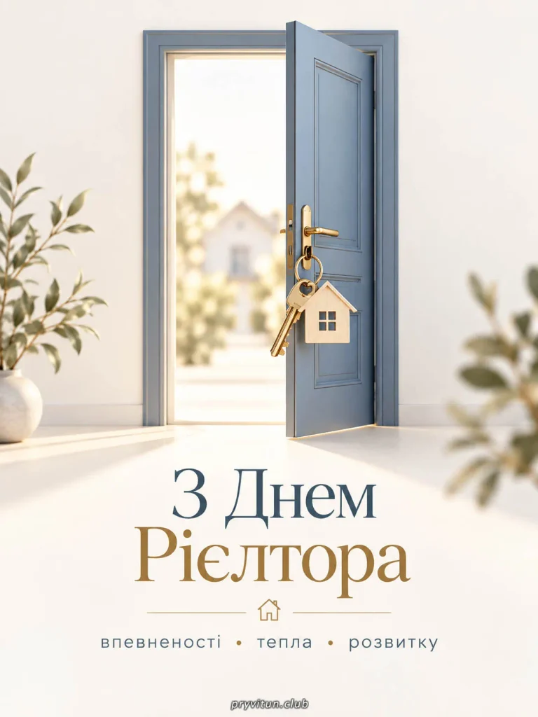 Красива листівка з Днем рієлтора