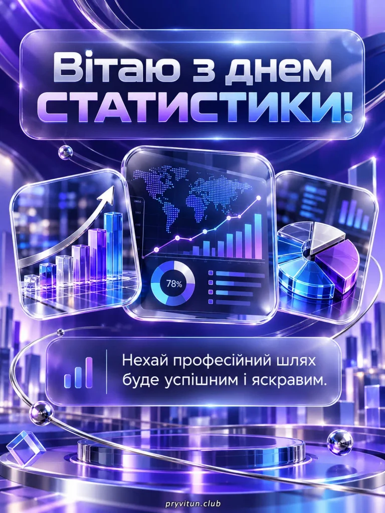 Красива листівка з Днем статистики