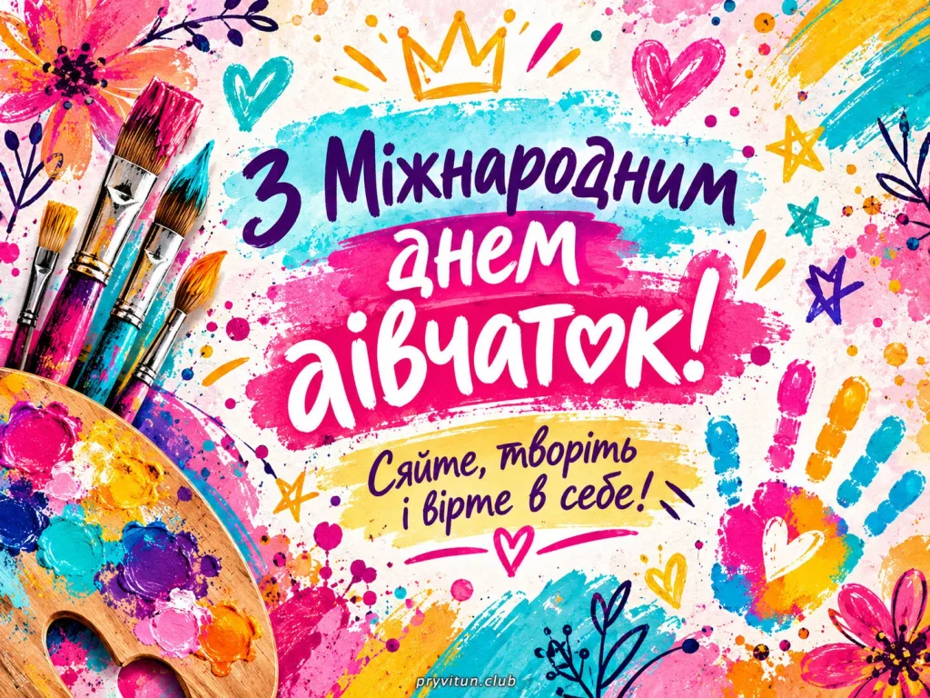 Красива листівка з Міжнародним днем дівчаток