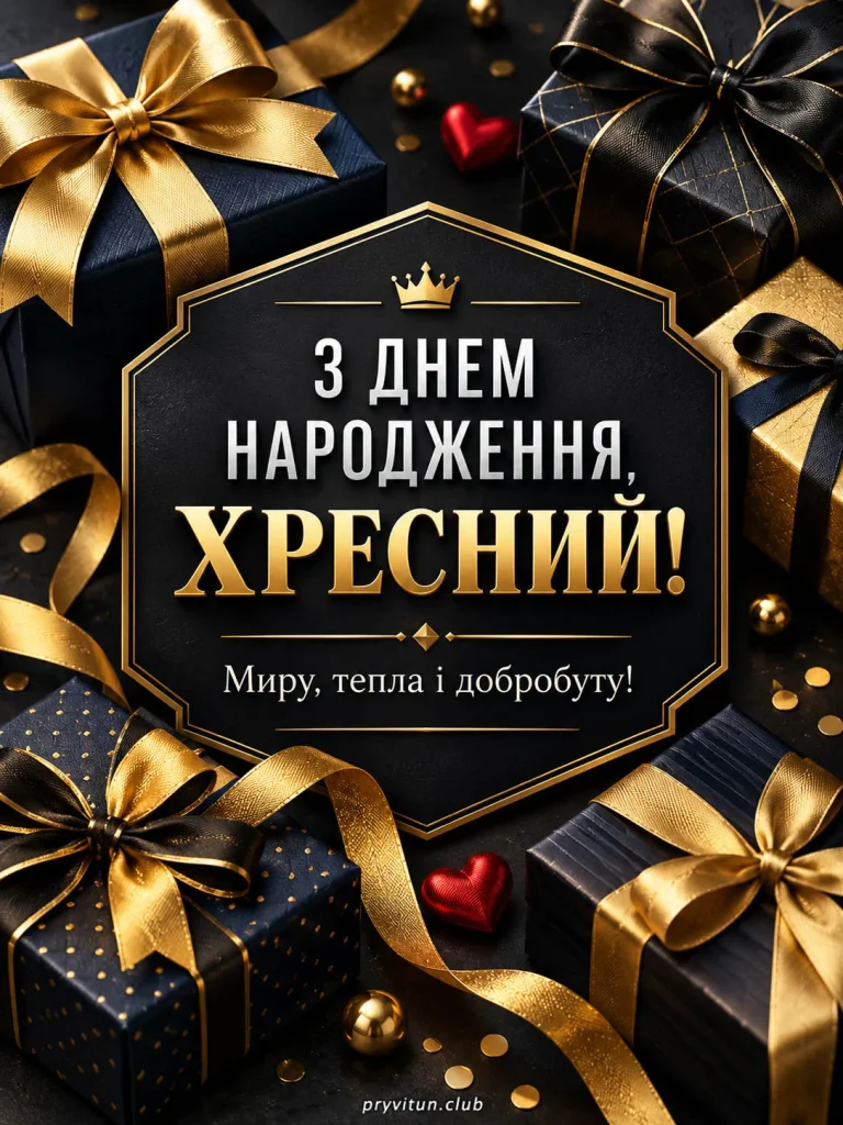 Міцного здоров'я та здійснення бажань хресному