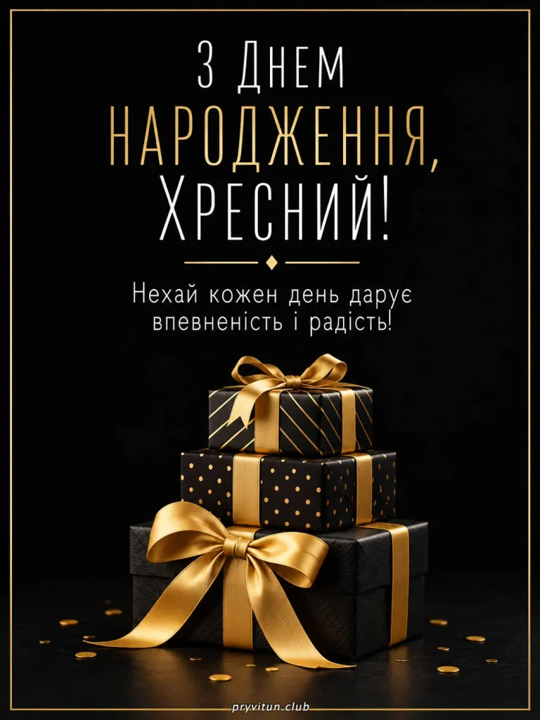 Нехай кожен день приносить радість, хресний
