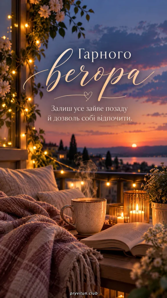 Нехай вечір подарує радість і ніжність
