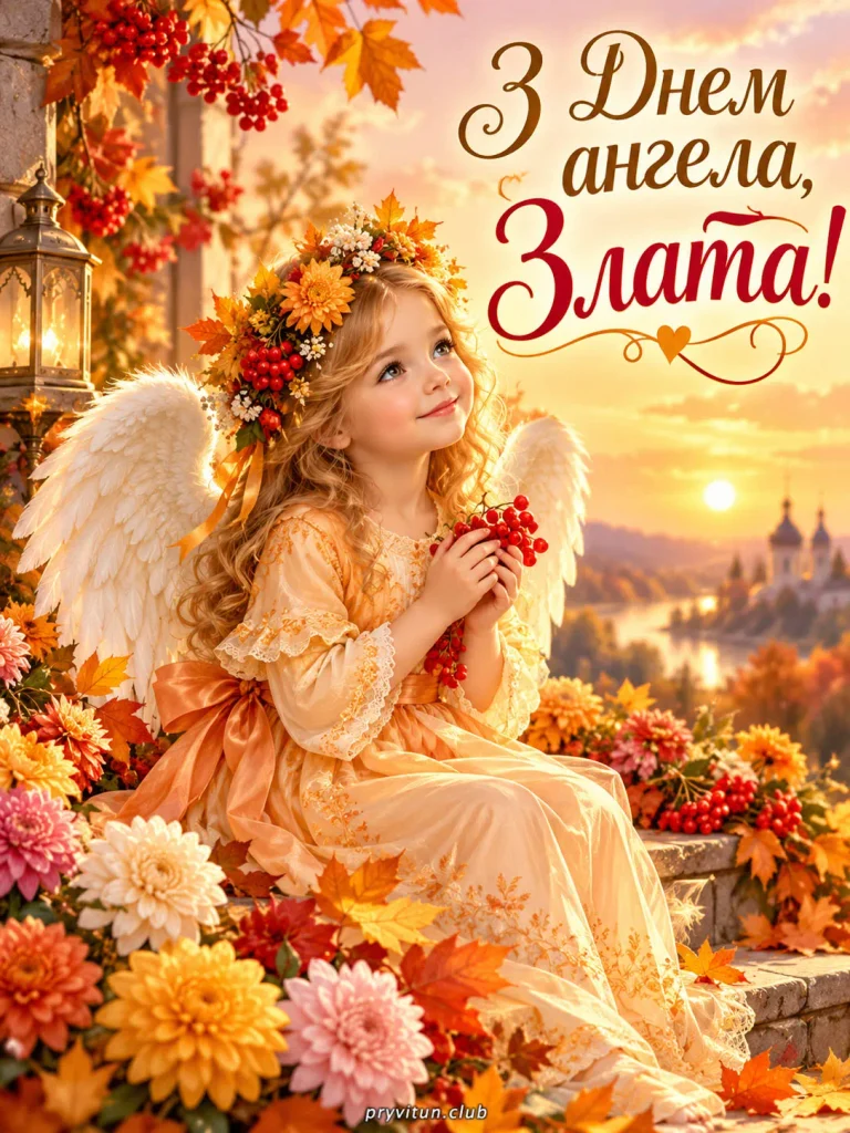 Ніжна листівка з Днем ангела Злати