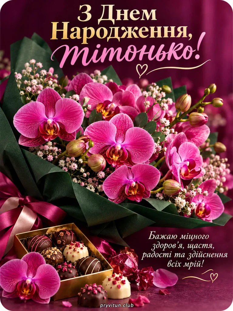 Ніжне привітання тітоньці з Днем народження