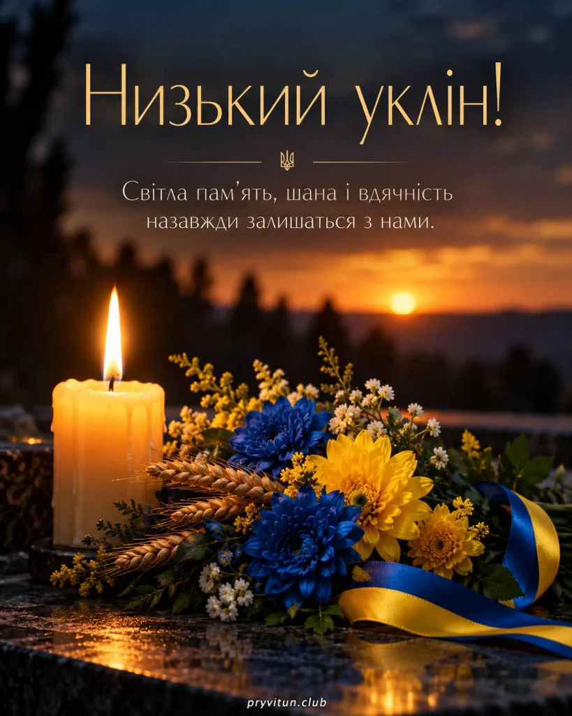 Пам'ятна картинка на честь загиблого воїна України