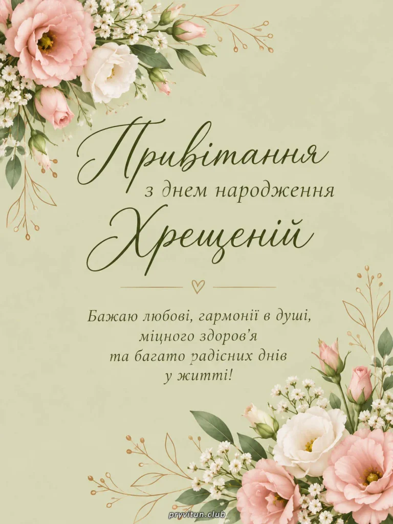 Щирі привітання хрещеній мамі з Днем народження