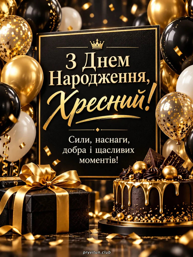 Щирі привітання з Днем народження, хресний