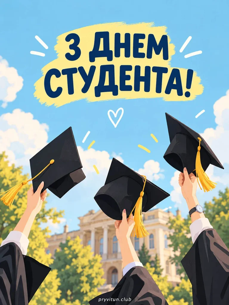 Щирі привітання з Днем студента