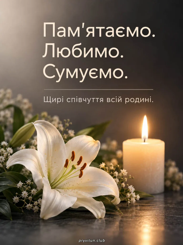 Щирі співчуття рідним та близьким