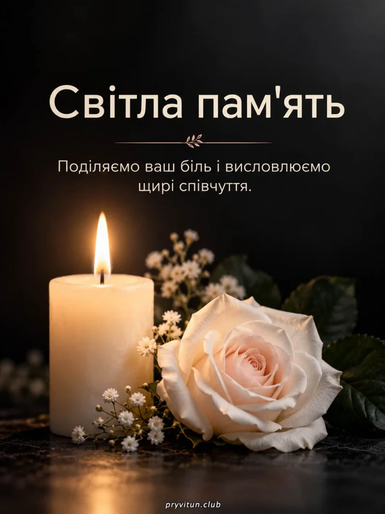 Щирі співчуття з приводу тяжкої втрати