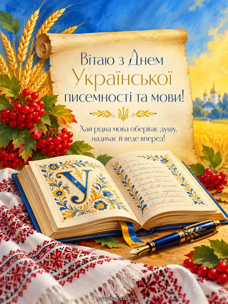Щирі вітання з Днем української писемності та мови