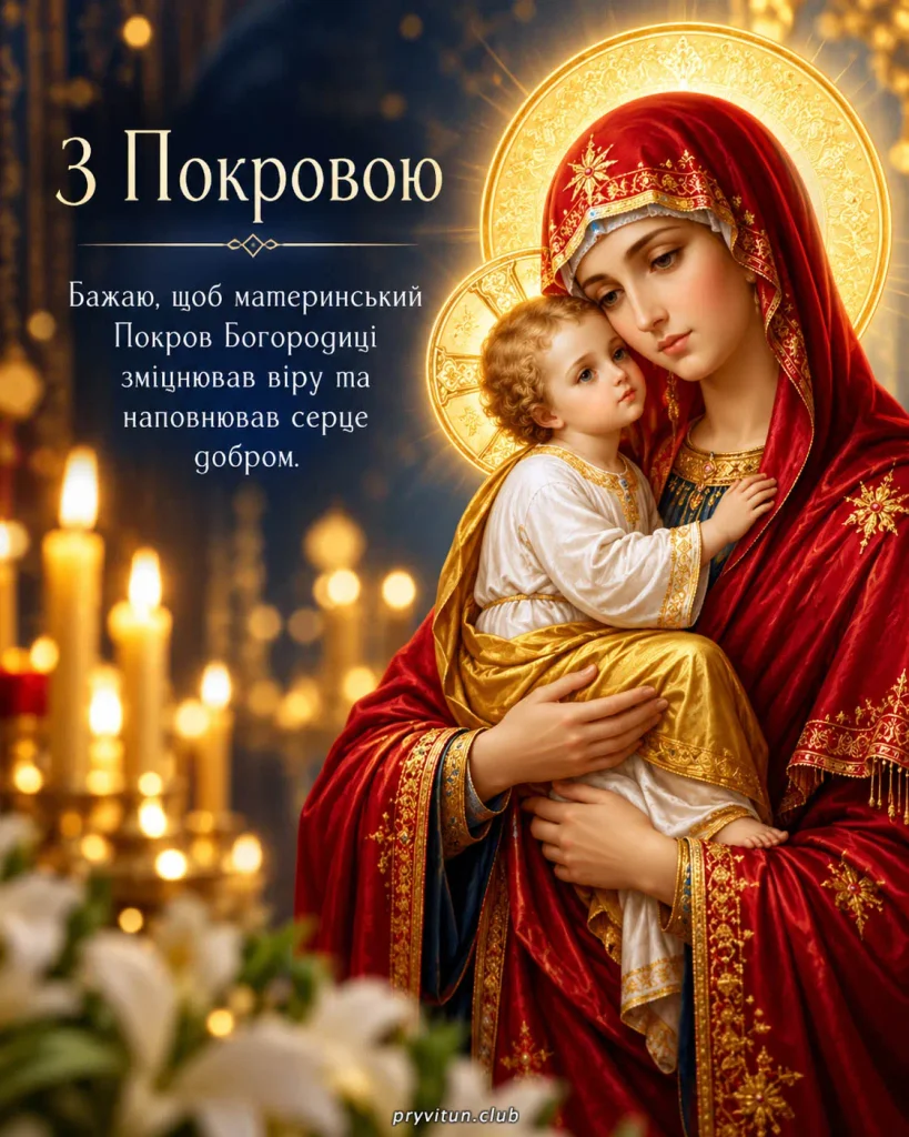 Щирі вітання з Покровою Пресвятої Богородиці