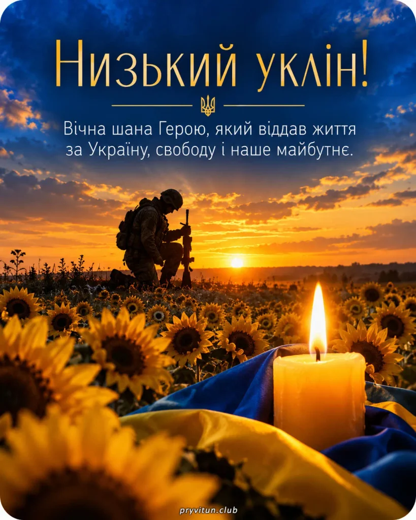 Скорботна листівка «Вічна пам'ять Герою України»