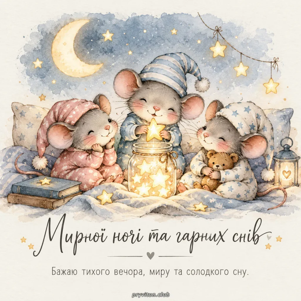 Спокійної ніченьки та Божого благословення