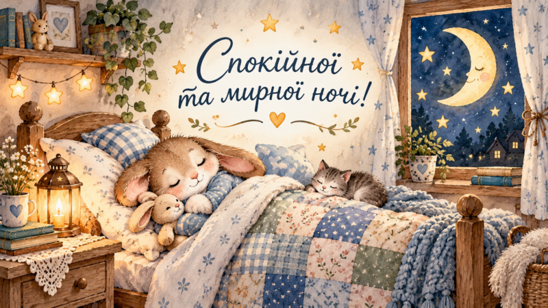 Спокійної та мирної ночі: 10 милих картинок надобраніч