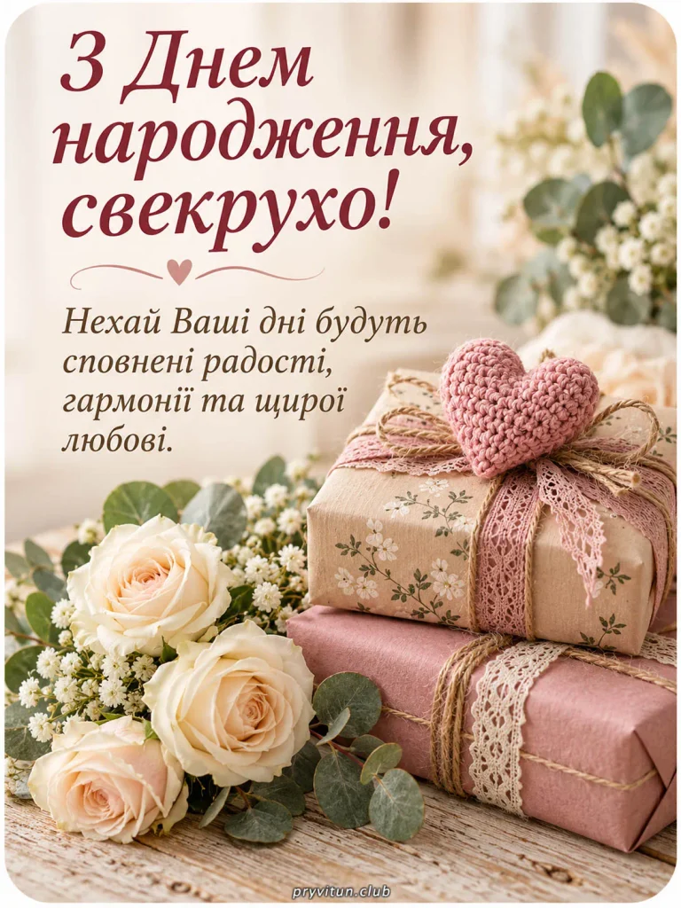 Свекрухо, бажаю любові та душевної гармонії