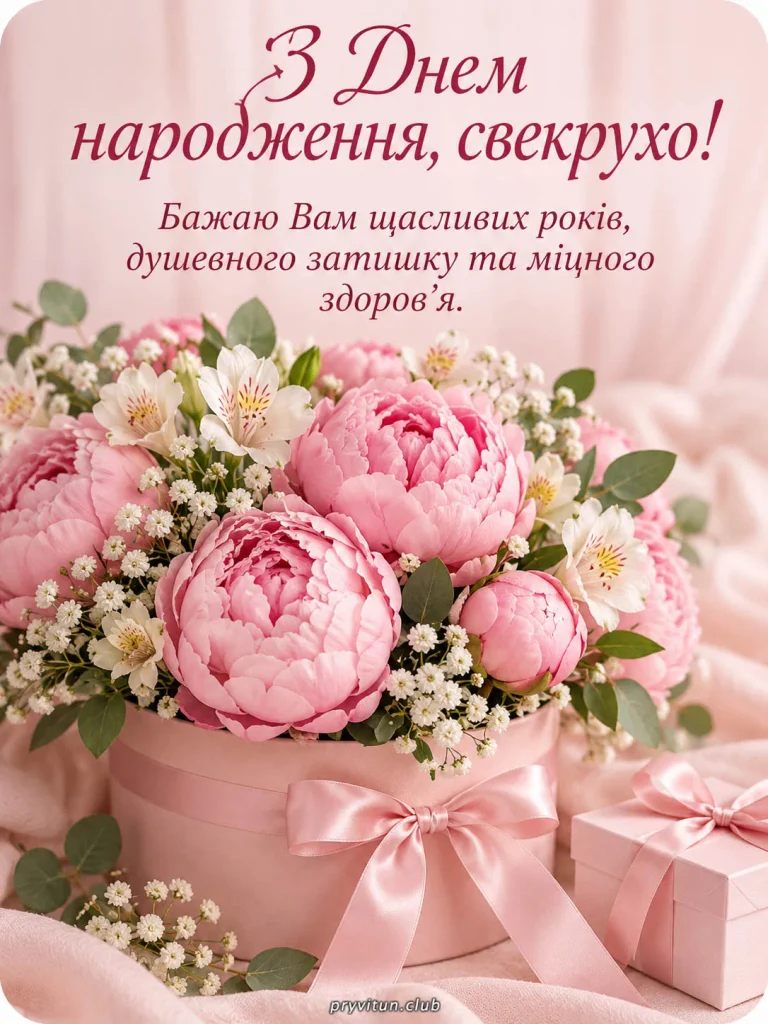 Святкова картинка з Днем народження для свекрухи