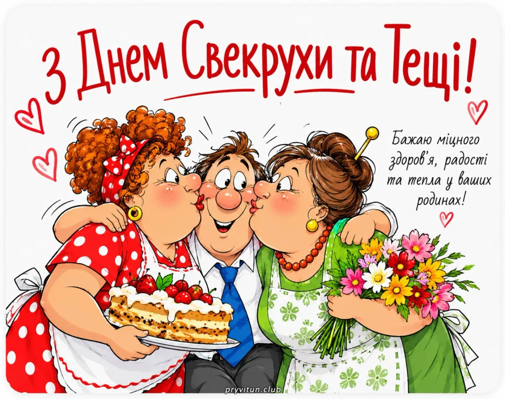 Святкова картинка з привітанням для тещі та свекрухи