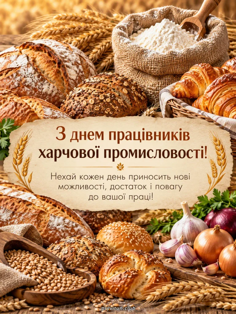 Святкова картинка з привітанням до Дня харчовика