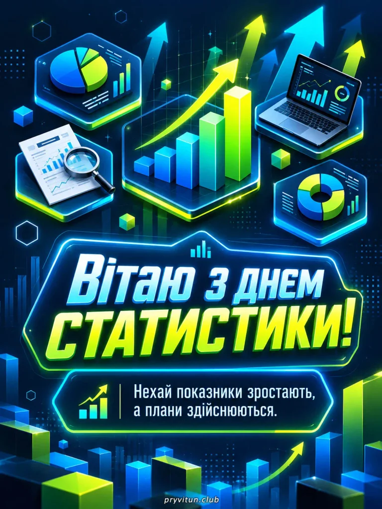 Святкова картинка з привітанням до Дня статистики