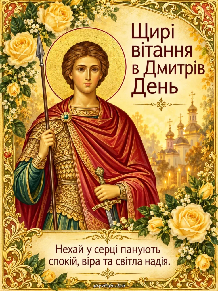 Святкова картинка з привітанням на Дмитрів день