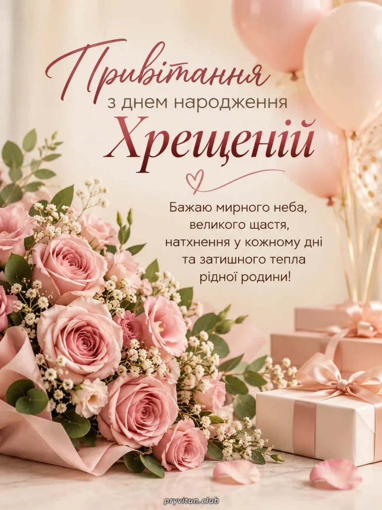 Теплі побажання хрещеній мамі з Днем народження