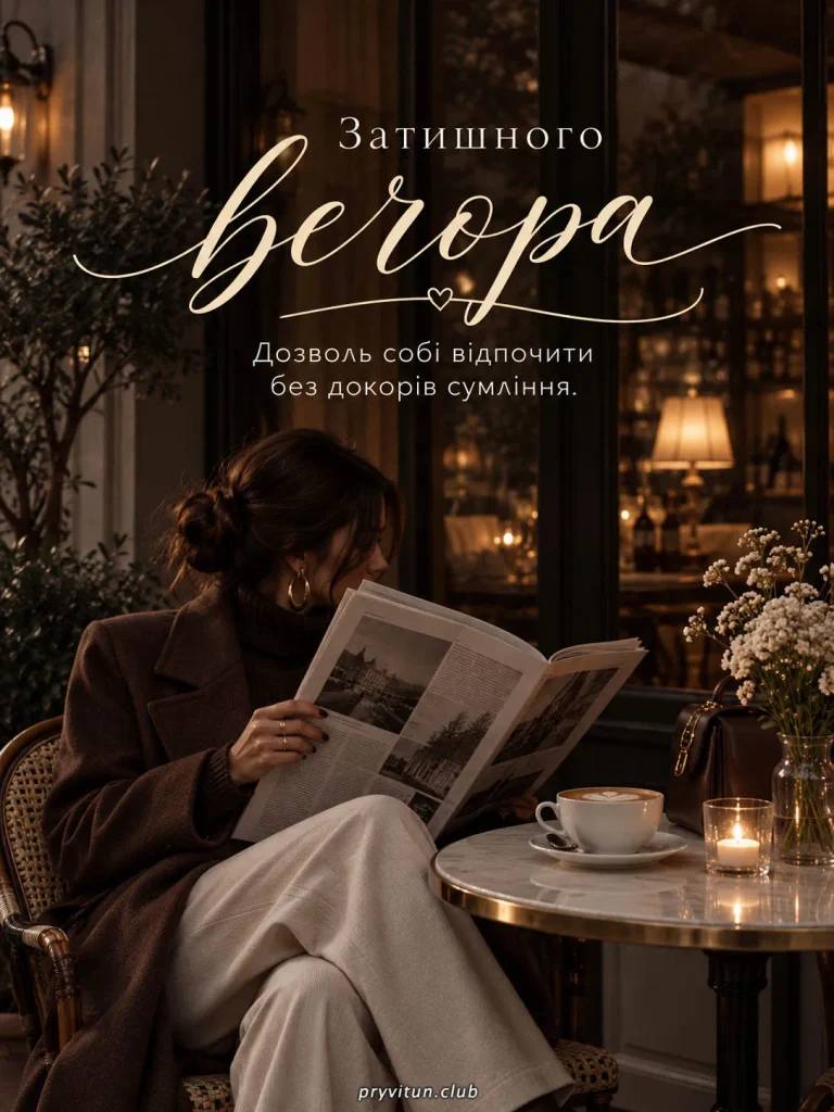 Теплого вечора та щасливих усмішок