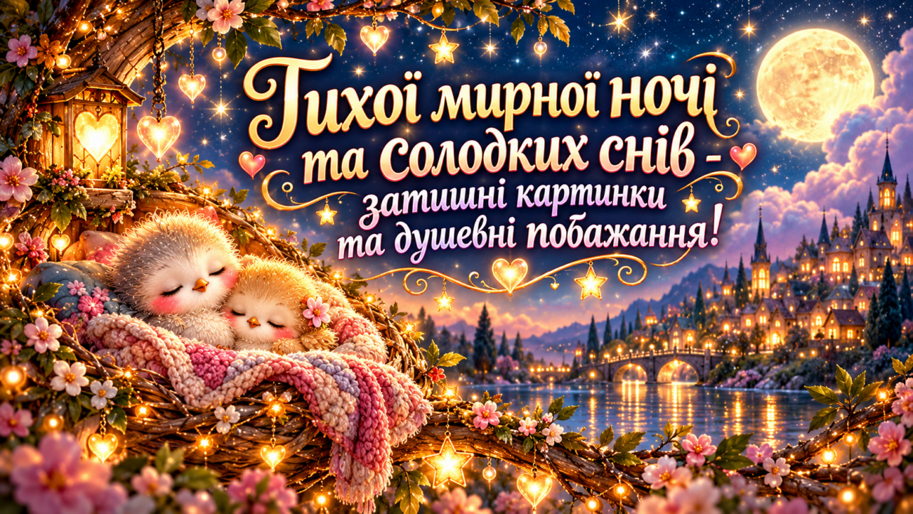 Тихої мирної ночі та солодких снів затишні картинки та душевні побажання