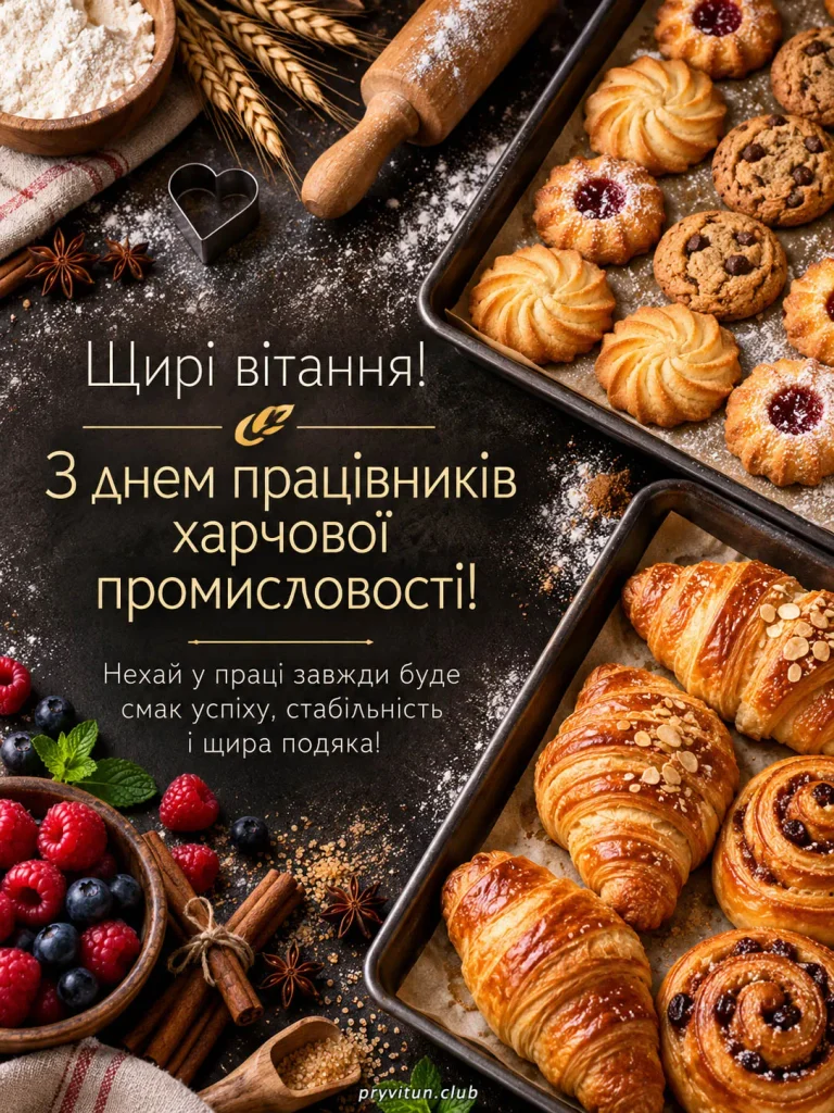 Вітаю з Днем працівників харчової промисловості