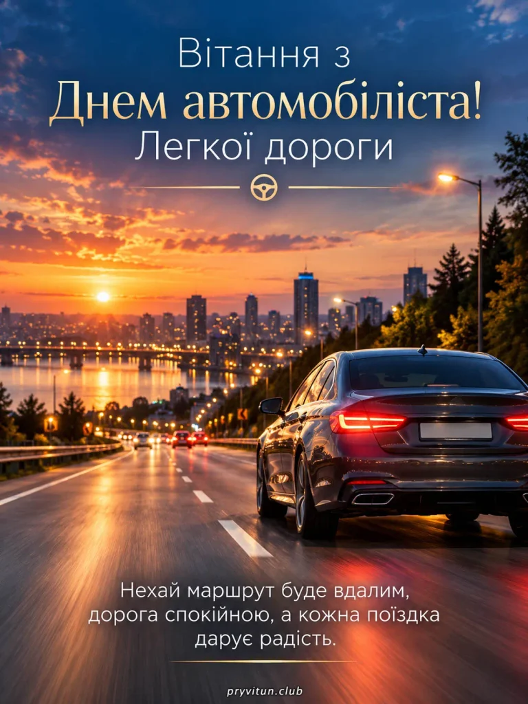 З Днем автомобіліста та повного бака щастя