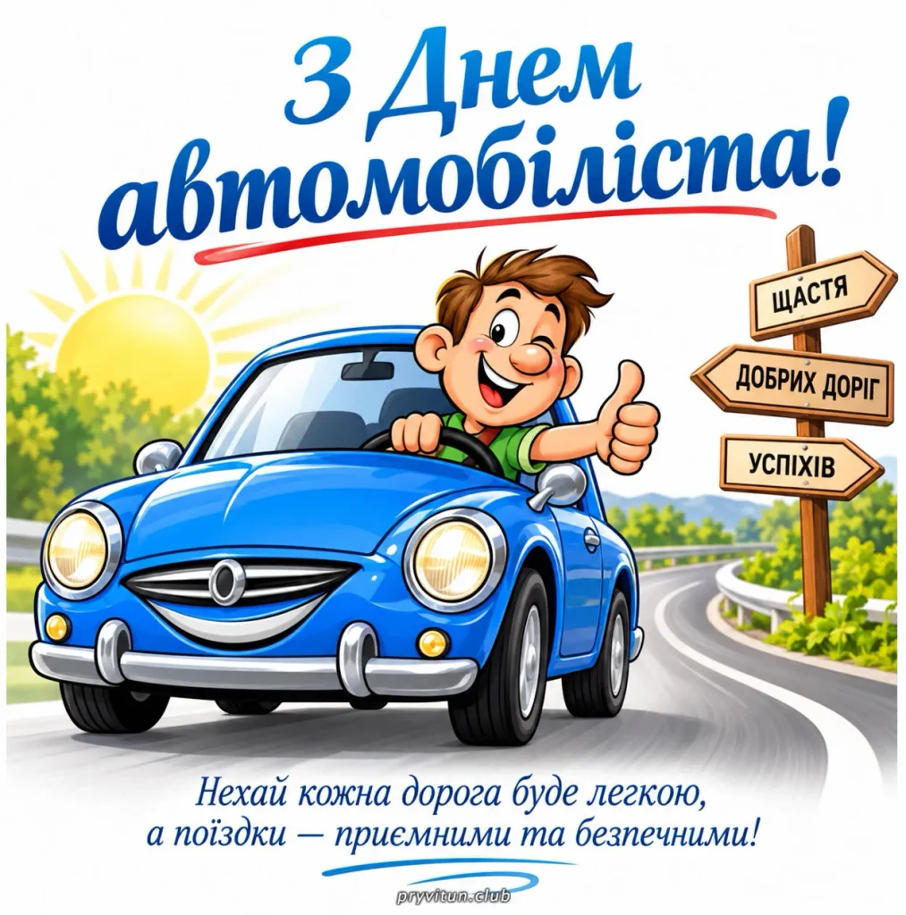 З Днем автомобіліста та приємних поїздок